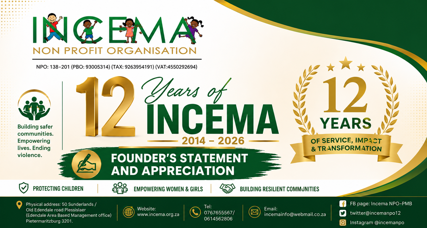 Twelve years banner